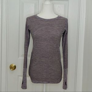 Lululemon🍋 Swiftly Tech Grey and purple long sleeve Crew size 6